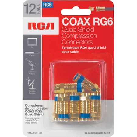 Rca Quad Shield Coax Connector Kit 12-Piece VHC14512R